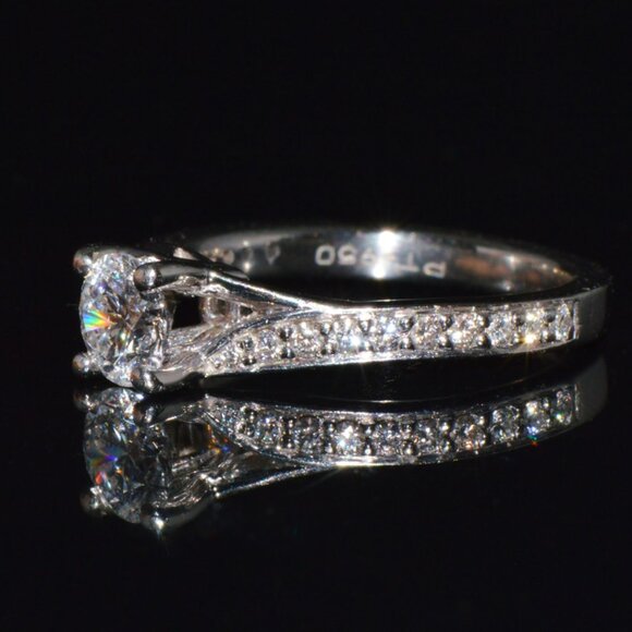 GIA Certified Natural 0.69CTS VVS E Diamond Solid 950 Platinum Designer Ring - Picture 3 of 11